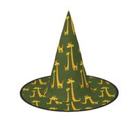 GXUNGT Cartoon Giraffe Print Halloween Witch Hat,Wizard Hat,Suitable For Carnival,Christmas Masquerade,Cosplay Party