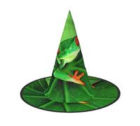 GXUNGT Cute Frog Print Halloween Witch Hat,Wizard Hat,Suitable For Carnival,Christmas Masquerade,Cosplay Party