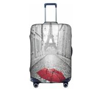 GXUNGT Eiffel Tower Paris Street Red Umbrella Print Travel Luggage Cover,Personalized Foldable Suitcase Cover,Perfect for All Traveler