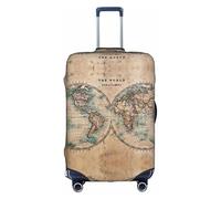 GXUNGT Old Stained World Map Print Travel Luggage Cover,Personalized Foldable Suitcase Cover,Perfect for All Traveler