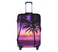 GXUNGT Palm Trees Silhouette at Sunset Print Travel Luggage Cover,Personalized Foldable Suitcase Cover,Perfect for All Traveler