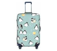 GXUNGT Penguin Balloon Snowflake Print Travel Luggage Cover,Personalized Foldable Suitcase Cover,Perfect for All Traveler