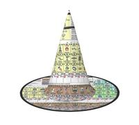 GXUNGT Periodic Table Of Elements Print Halloween Witch Hat,Wizard Hat,Suitable For Carnival,Christmas Masquerade,Cosplay Party