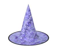 GXUNGT Purple Lavender Colored Flowers Print Halloween Witch Hat,Wizard Hat,Suitable For Carnival,Christmas Masquerade,Cosplay Party