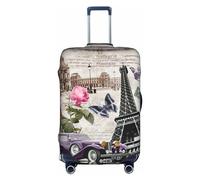GXUNGT Tower and Car Print Travel Luggage Cover,Personalized Foldable Suitcase Cover,Perfect for All Traveler
