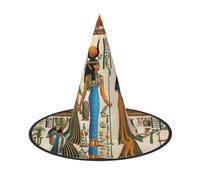 GXUNGT Women In Ancient Egypt Print Halloween Witch Hat,Wizard Hat,Suitable For Carnival,Christmas Masquerade,Cosplay Party