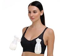 GXXGE Nursing Bra Support Pumping Bra Hands Free All in One Maternity Bra Comfortable Breast No Pad Pumps Bra, Black, M