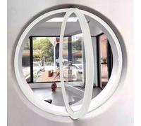 GXXINGIN Aluminium Alloy Rotatable Round Window, Tempered Glass Wall Décor Porthole Window with Handle, Kitchen Home Decor Casement Window,White 3,80cm/31.3in