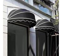GXXINGIN Black Canvas Dome Awning Foldable Aluminum Frame UV & Water Resistant Fabric Perfect for Windows & Doors Residential/Commercial Use Size: 100cm
