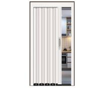 GXXINGIN Concertina Door Aluminum Folding Door, 68 76 120 156 170 Cm Wide Heavy Duty Sliding Door/Customize Concertina Door with Track, Hallways Shower Bedroom Room Partition Accordion Doors(White,1