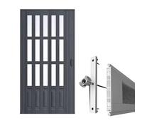 GXXINGIN Concertina Door White Black Concertina Doors Internal Extra Wide, Magnetic Hallways Shower Temporary Folding Door for Privacy/House Separation, Customizable Pleated Door with Acrylic Glass(