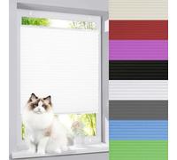 GXXINGIN Easy Install Pleated Blind, 60x110 cm, No Drill Roller Shade, Light Blocking, Sun Protection, White, Perfect for Windows and Rooms, Stylish Home Decor