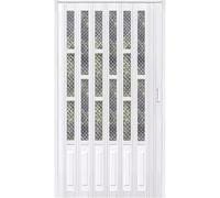 GXXINGIN Folding Door Privacy Sliding Doors Room Divider with Handles & Acrylic Glasses, Sliding Closet Door for Laundry Room/Bedroom/Bathroom/Pantry(White,WxH 27x80in(68.5x203cm))