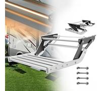 GXXINGIN Mobile Home Steps, Folding Manual Campervan Steps, Pull Down RV Stools, Caravan Stairs (Single Layer)