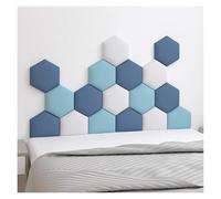 GXXINGIN Padded Wall Panels, Set of 17 Self-Adhesive Nursery Decor Wall Padded, Upholstered Wall Mounted Headboard, Hexagon 3D Anti-collision Wall Padding(White,120x70cm)