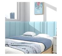 GXXINGIN Self-Adhesive Headboard, Leather Upholstered Wall Panels, Wall Mounted Bed Backsplash, 3D Anti-collision Wall Padding, For Bedroom, Dojo, Play Room (Color : Blue, Size : 80x50cm)