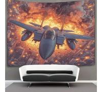 GXYUAOIEF 3D Fighter Aircraft Printed Wall Blanket Home Decoration Bedding Poster Wall Art Tapestry Tapestries Wall Hanging Soft Polyester for Bedroom Living Room Dorm Decor 100cmx150cm