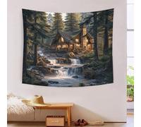 GXYUAOIEF 3D Mountain Cottage Print Wall Blanket Home Decoration Bedding Poster Wall Art Tapestry Wall Hanging Tapestries Soft Polyester for Kids Boys Girls Bedroom Living Room 130cmx150cm