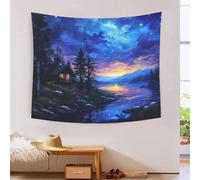 GXYUAOIEF 3D Mountain Cottage Printed Wall Blanket Home Decoration Bedding Poster Wall Art Tapestry Wall Hanging Tapestry Soft Polyester for Bedroom,Decorations Beach Blanket College Dorm 130cmx150cm