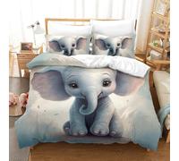 GXYUAOIEF 3D Printed Duvet Cover Set Elephant Microfiber Quilt with Zipper Closure Home Bedding Cover Sets ForAdults Kids Bedroom Guestroom King(220x240cm)