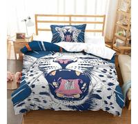 GXYUAOIEF Bedding Duvet Cover Set Leopard Microfibre Comforter Cover 3D Print Quilt Cover with 3 Piece Set Pillowcases for Children, Adults Single(135x200cm)