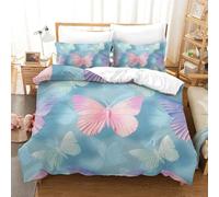 GXYUAOIEF Butterfly 3D Printed Duvet Cover Set 3 Pieces Bed Duvet Set Soft Microfiber with Zipper Closure，Pillowcases for Kids Girls Boys Adults Bedroom King（220x240cm）