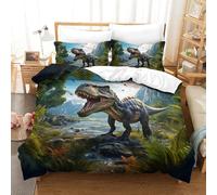 GXYUAOIEF Dinosaur 3D Printed Quilt Cover 3 Pieces Bed Duvet Set Soft Easy Care with Zipper Closure，Pillowcases for Teens And Adults Double（200x200cm）