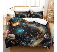 GXYUAOIEF Duvet Cover Set Galaxy Modern Duvet Cover All Seasons Comforter Cover Polyester Microfiber 3pc with Zipper Home Bedding Cover Sets for Kids Boys Girls Double（200x200cm）