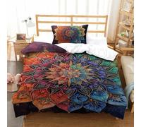 GXYUAOIEF Duvet Cover Set Mandala Bed Cover Kids And Adults Bedroom, 3D Bedding, Comforter Soft Microfiber 3 Pcs with Pillowcase And Zipper Closure Single（135x200cm）