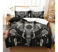 GXYUAOIEF Elephant 3D Printed Quilt Cover 3 Pieces Bedspread Soft Microfiber with Zipper Closure，Pillowcases for Teens And Adults Double（200x200cm）