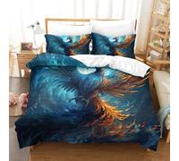 GXYUAOIEF Fire-ice Phoenix Duvet Cover 3 Pieces 3D Printrebirth from Ashes Bedding Set with 2 Pillow Cases with Zipper Closure for Kids Girls Boys Adults Bedroom Super King（260x220cm）