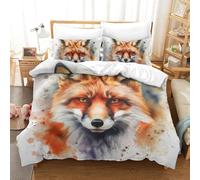 GXYUAOIEF Jungle Fox Duvet Cover Sets 3 PCS Hotel Quality Quilt Cover Bedding Bed Covers with Pillowcases with Zipper Closure Hypoallergenic Soft Breathable Microfiber King（220x240cm）