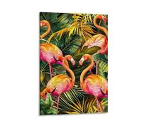 GXYUAOIEF Pink Flamingos Poster Artwork Canvas Prints Picture Modern Canvas Wall Art Picture Wall Hanging for Dining Room Kitchen Home Office Decor 12x18inch(30x45cm)