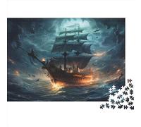 GXYUAOIEF Pirate Ship Jigsaw Puzzle - 1000 Pieces, 75x50cm, Premium & Durable, Beginner, Adults, 1 Set, 1 Puzzle, 1000pcs, 1kg, Tabletop