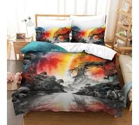 GXYUAOIEF Rainbow Falls 3D Printed Quilt Cover 3 Pieces Bedding Soft Easy Care with Zipper Closure，Pillowcases for Kids Girls Boys Adults Bedroom Double（200x200cm）