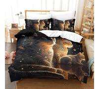 GXYUAOIEF Stardust Cat Herd Duvet Cover 3 Pieces 3D Print Planetary Orbit Microfibre Bedding With 2 Pillowcases with Zipper Closure for Boys Girls Kids Youth Teens Super King（260x220cm）