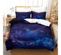GXYUAOIEF Starry Night Sky Duvet Cover 3-Piece 3D Printed Cosmic Nebula Style Microfiber Quilt Cover with 2 Pillow Cases Hidden Zipper for Kids Girls Boys Adults Bedroom Double（200x200cm）