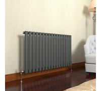GY Bath Horizontal Radiator Anthracite Oval Column Designer 600x1003mm Single Modern Central Heating Rads