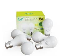 GY Bayonet Light Bulbs Warm White 3000K B22 LED Bulbs,9.3W 1521 Lumen Ultra Bright Energy Saving 100W Equivalent,Non-dimmable,6-Pack