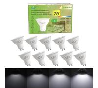 GY Dimmable GU10 Cool White 790 Lumen High Energy Efficiency LED Bulbs,4.9W 6500K 120° Wide Beam Angle Energy Saving Lamp, 75W Replacement,10 Pack
