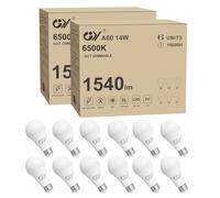GY E27 LED Bulbs 14W (100W Equivalent) A60 LED Bulb E27 6500K Cold Light 1540 Lumens 280 Degree Beam LED A60 Energy Saving Lamp Non-Dimmable LED Bulbs 12pcs