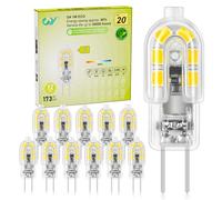 GY G4 1W Energy Saving LED Bulbs Cool White 6000K 12V 173LM Capsule Light Bulbs, Replace 20W Bulb, Non-Dimmable, Non Flicker, 12 Pack