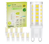 GY G9 LED Bulbs,3.2W Cool White 6500K Energy Saving Light Bulbs,Equivalent to 40W,520 Lumen No Flicker, Not Dimmable for Home Lighting Decor,10 Pack