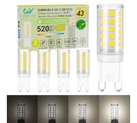 GY G9 LED Lamp Dimmable Neutral White 4000K, 3.2W Equivalent to 43W, 520 Lumens, LED Light Bulb, Energy-Saving Mini Light Bulb, No Flickering, LED Bulb for Indoor Lighting, 5 PCS