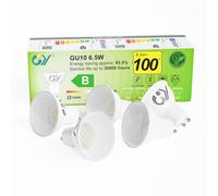 GY GU10 LED Bulbs 6.5W 1025lm High Brightness Cool White 6500K Energy Saving, The New UK Energy Efficiency Class B Replaces 90W, 110°Beam Angle Non-Dimmable, 5 Pack