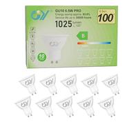 GY GU10 LED Bulbs 6.5W 1025lm High Brightness Warm White 3000K Energy Saving,The New UK Energy Efficiency Class B Replaces 90W, 110°Beam Angle Non-Dimmable, 10 Pack