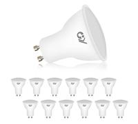 GY GU10 LED Cool White Bulb, 8 W, 6500 K, 800 Lumens, Cool White Bulbs, Replaces 80 W Bulbs, 120° Beam Angle Reflector, Not Dimmable, Pack of 12