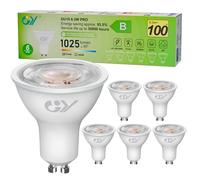 GY GU10 LED Spot Light Bulbs Class B, 1025LM Warm White 2700K, 6.5W Equivalent 100W GU10 36° (Narrow Beam), Energy Efficiency, Non-Dimmable, Pack of 6