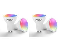 GY GU10 Smart Bulb,RGBCW Dimmable Colour Changing Alexa Light Bulbs,Compatible with Alexa&Google Home WiFi Light Bulbs(2.4GHz WiFi Only) 7W 500LM, 4 Packs