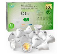 GY GU10 Spotlight 36° Beam Angle LED Bulbs Energy Efficiency Class A, Cool White 6500K 805LM,Equivalent to 100W, Non-Dimmable, Pack of 12